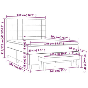 Giroletto a Molle con Materasso Tortora 140x200 cm in Tessuto 3136601