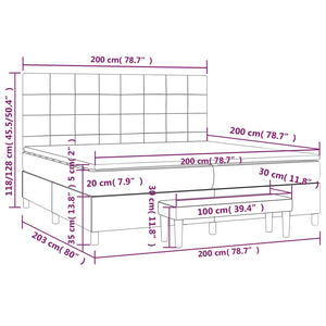 Giroletto a Molle con Materasso Marrone Scuro 200x200cm Tessuto 3136624