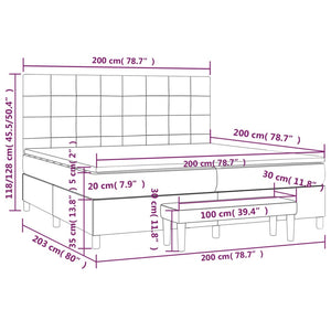 Giroletto a Molle con Materasso Tortora 200x200 cm in Tessuto 3136625