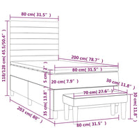 Giroletto a Molle con Materasso Grigio Scuro 80x200 cm Tessuto 3136630