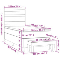 Giroletto a Molle con Materasso Marrone Scuro 100x200cm Tessuto 3136656