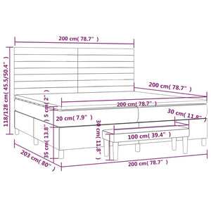 Giroletto a Molle con Materasso Tortora 200x200 cm in Tessuto 3136705