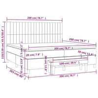 Giroletto a Molle con Materasso Grigio Chiaro 200x200cm Tessuto cod mxl 55350