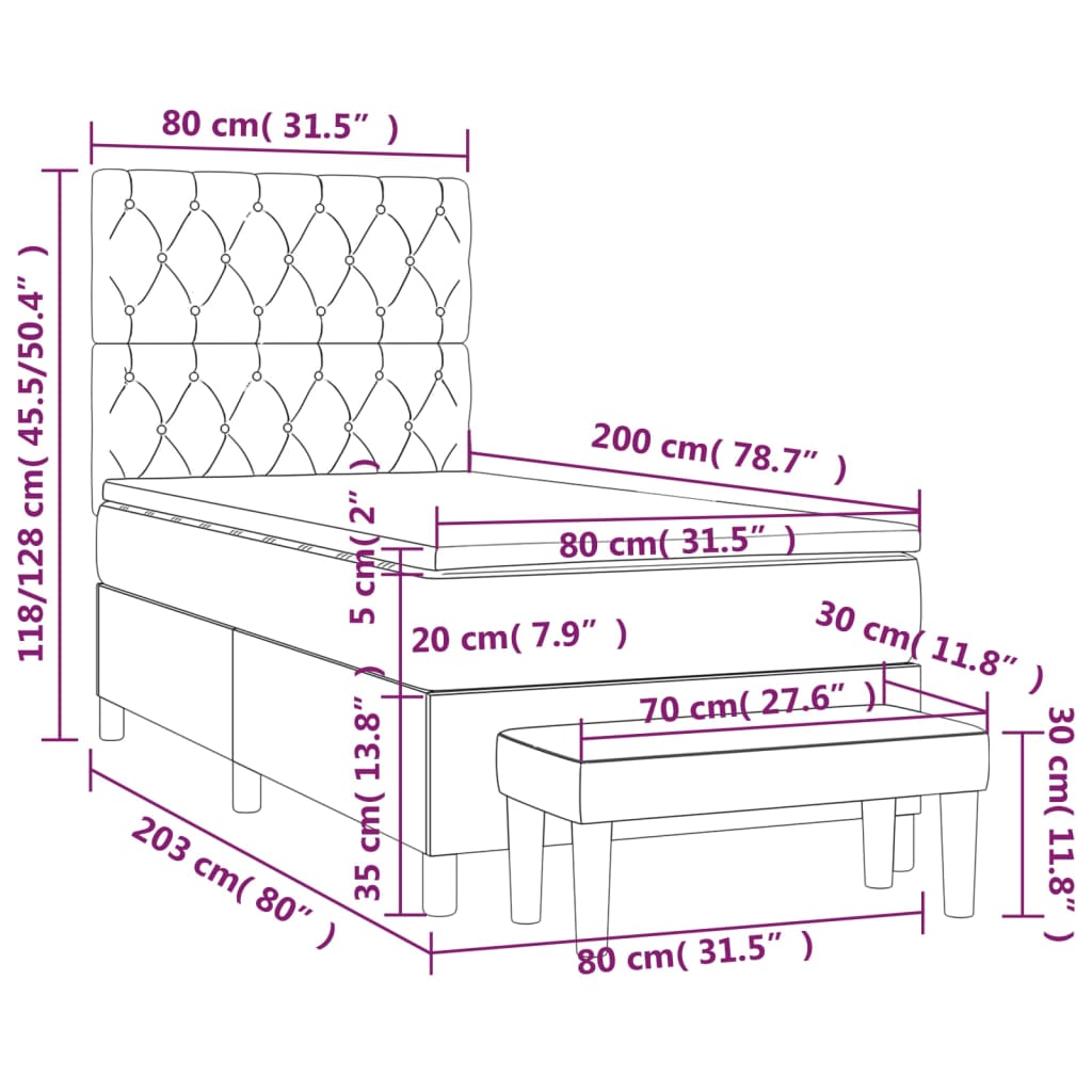 Giroletto a Molle con Materasso Tortora 80x200 cm inTessuto cod mxl 60065