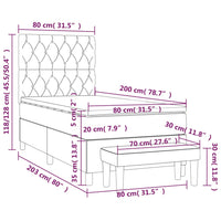 Giroletto a Molle con Materasso Tortora 80x200 cm inTessuto cod mxl 60065