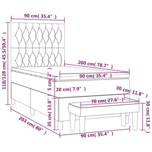 Giroletto a Molle con Materasso Tortora 90x200 cm inTessuto 3136809