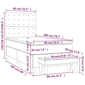 Giroletto a Molle con Materasso Blu 80x200 cm inTessuto 3136875