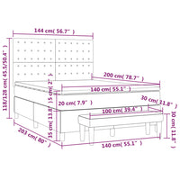 Giroletto a Molle con Materasso Tortora 140x200 cm in Tessuto 3136921