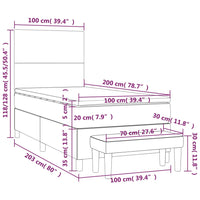 Giroletto a Molle con Materasso Tortora 100x200 cm in Tessuto 3136977