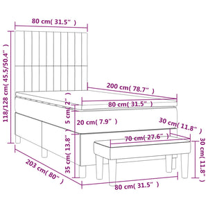 Giroletto a Molle con Materasso Blu 80x200 cm inTessuto 3137275