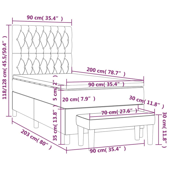 Giroletto a Molle con Materasso Tortora 90x200 cm inTessuto cod mxl 72613