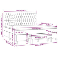 Giroletto a Molle con Materasso Grigio Scuro 200x200 cm Tessuto cod mxl 55463