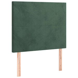 Giroletto a Molle con Materasso Verde Scuro 80x200 cm Velluto 3137692