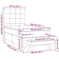 Giroletto a Molle con Materasso Rosa 90x200 cm in Velluto 3137826