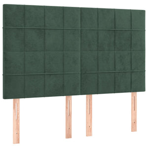 Giroletto a Molle con Materasso Verde Scuro 140x190 cm Velluto 3137842