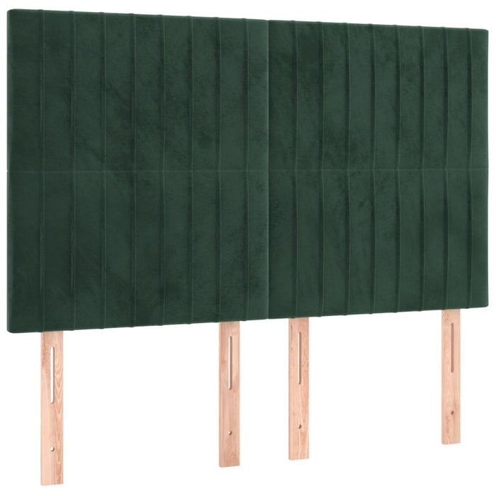 Giroletto a Molle con Materasso Verde Scuro 140x190 cm Velluto 3137962