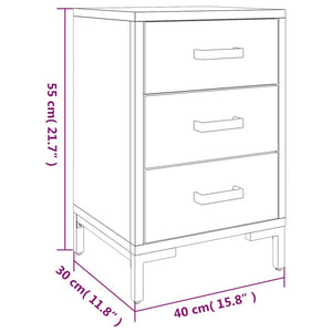 Comodini 2 pz 40x30x55 cm in Legno Massello di Pino 3120340