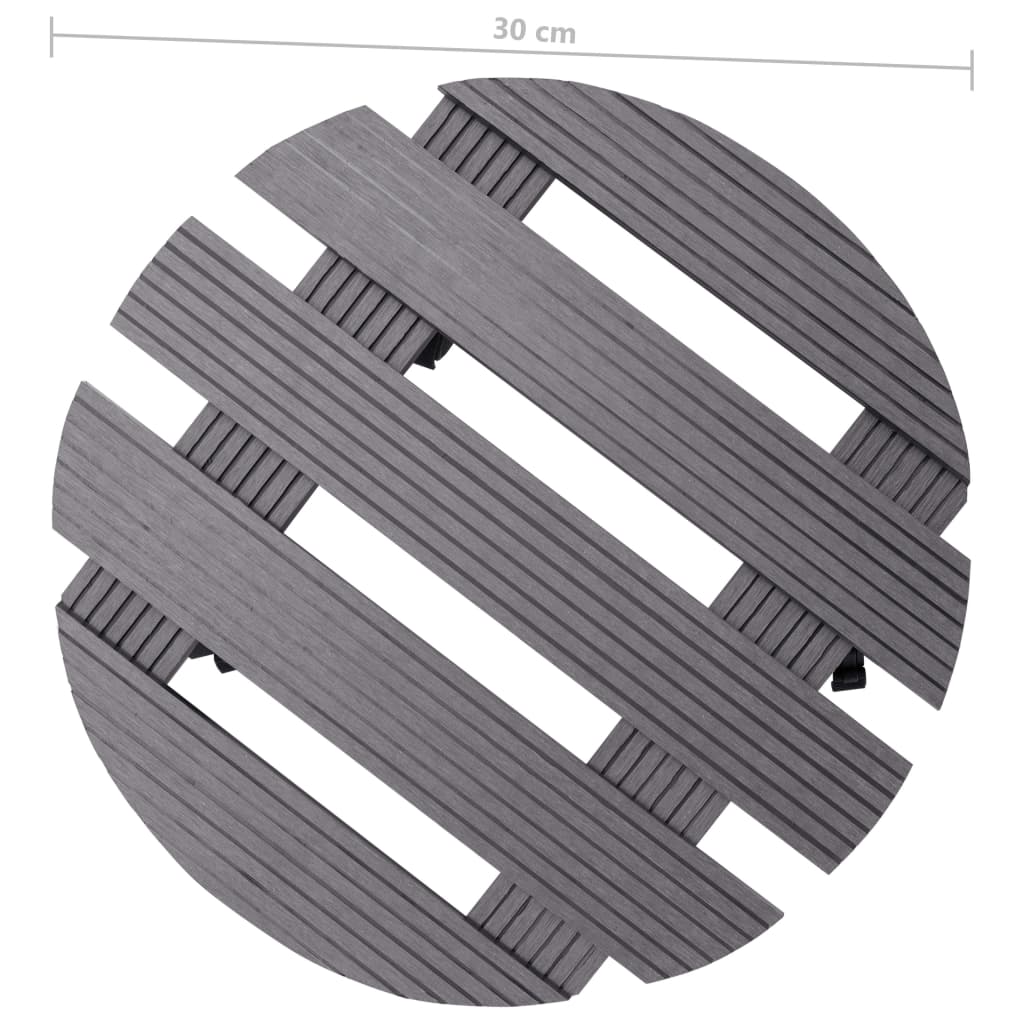 Carrelli Porta Piante 4 pz Grigi Ø30x7,5 cm WPC 3143924