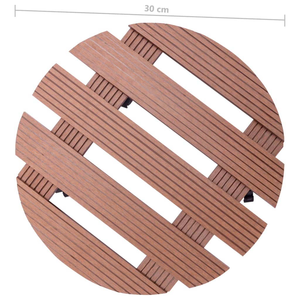 Carrelli Porta Piante 4 pz Marroni Ø30x7,5 cm WPC 3143925