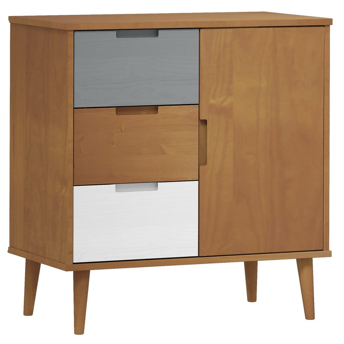 Credenza MOLDE Marrone 76,5x40x80 cm in Legno Massello di Pino 350510