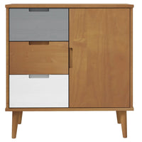 Credenza MOLDE Marrone 76,5x40x80 cm in Legno Massello di Pino 350510