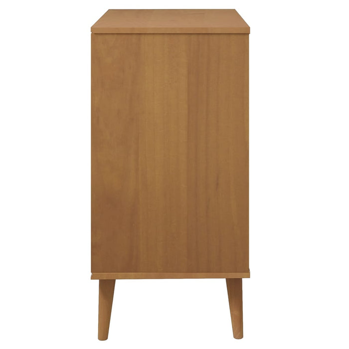 Credenza MOLDE Marrone 76,5x40x80 cm in Legno Massello di Pino 350510