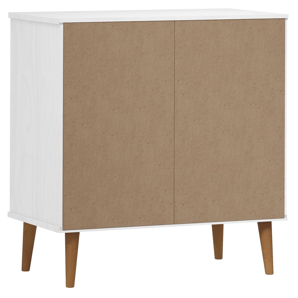 Credenza MOLDE Bianca 76,5x40x80 cm in Legno Massello di Pino 350511