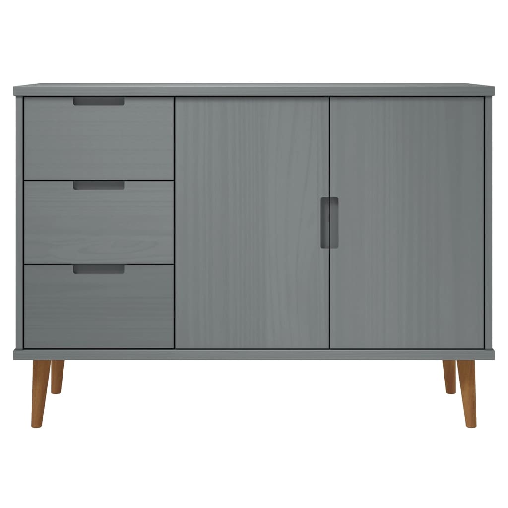 Credenza MOLDE Grigia 113x40x80 cm in Legno Massello di Pino 350515