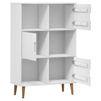 Libreria MOLDE Bianca 90x35x133,5 cm in Legno Massello di Pino 350517