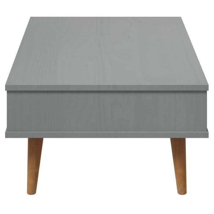 Tavolino MOLDE Grigio 100x55x31 cm in Legno Massello di Pino