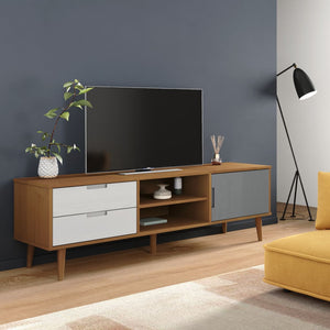 Mobile TV MOLDE Marrone 158x40x49 cm in Legno Massello di Pino 350534