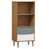 Libreria MOLDE Marrone 60x35x133,5 cm in Legno Massello di Pino cod mxl 18067