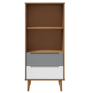 Libreria MOLDE Marrone 60x35x133,5 cm in Legno Massello di Pino cod mxl 18067