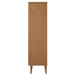 Libreria MOLDE Marrone 60x35x133,5 cm in Legno Massello di Pino cod mxl 18067