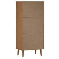 Libreria MOLDE Marrone 60x35x133,5 cm in Legno Massello di Pino cod mxl 18067