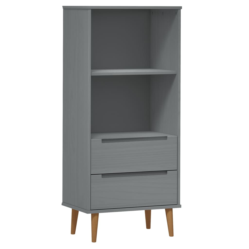 Libreria MOLDE Grigia 60x35x133,5 cm in Legno Massello di Pino cod mxl 15775