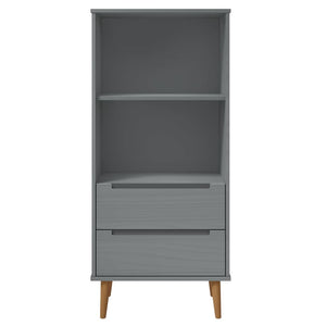 Libreria MOLDE Grigia 60x35x133,5 cm in Legno Massello di Pino cod mxl 15775