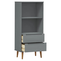 Libreria MOLDE Grigia 60x35x133,5 cm in Legno Massello di Pino cod mxl 15775