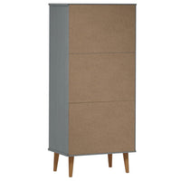 Libreria MOLDE Grigia 60x35x133,5 cm in Legno Massello di Pino cod mxl 15775