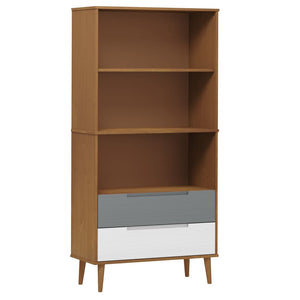 Libreria MOLDE Marrone 85x35x170,5 cm in Legno Massello di Pino