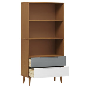 Libreria MOLDE Marrone 85x35x170,5 cm in Legno Massello di Pino