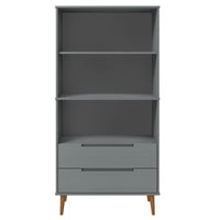 Libreria MOLDE Grigia 85x35x170,5 cm in Legno Massello di Pino