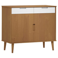 Credenza MOLDE Marrone 90x40x80 cm in Legno Massello di Pino 350546