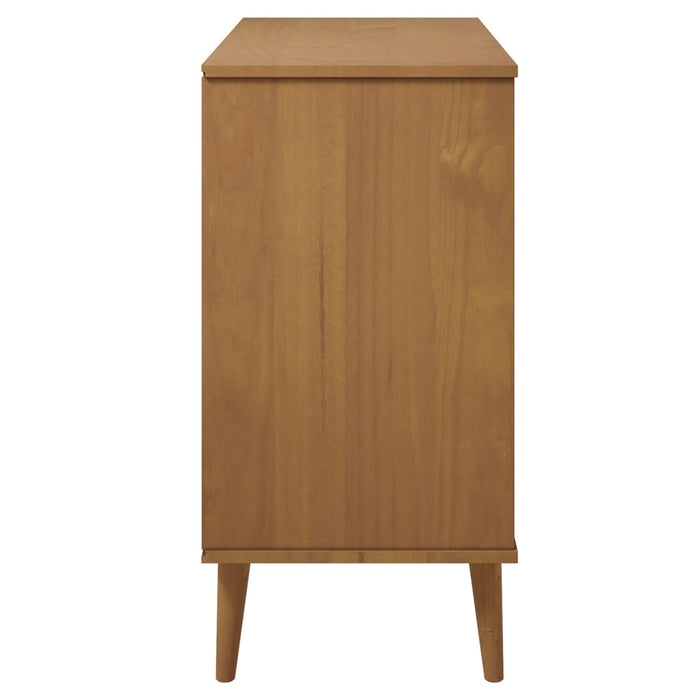 Credenza MOLDE Marrone 90x40x80 cm in Legno Massello di Pino 350546