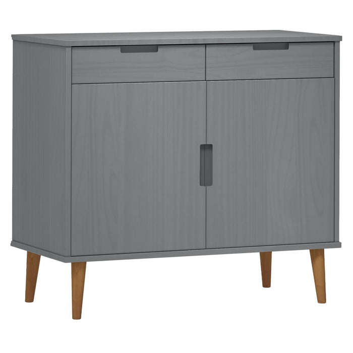 Credenza MOLDE Grigia 90x40x80 cm in Legno Massello di Pino 350548