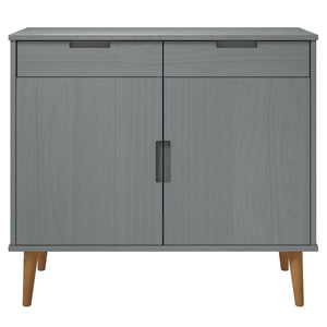 Credenza MOLDE Grigia 90x40x80 cm in Legno Massello di Pino 350548