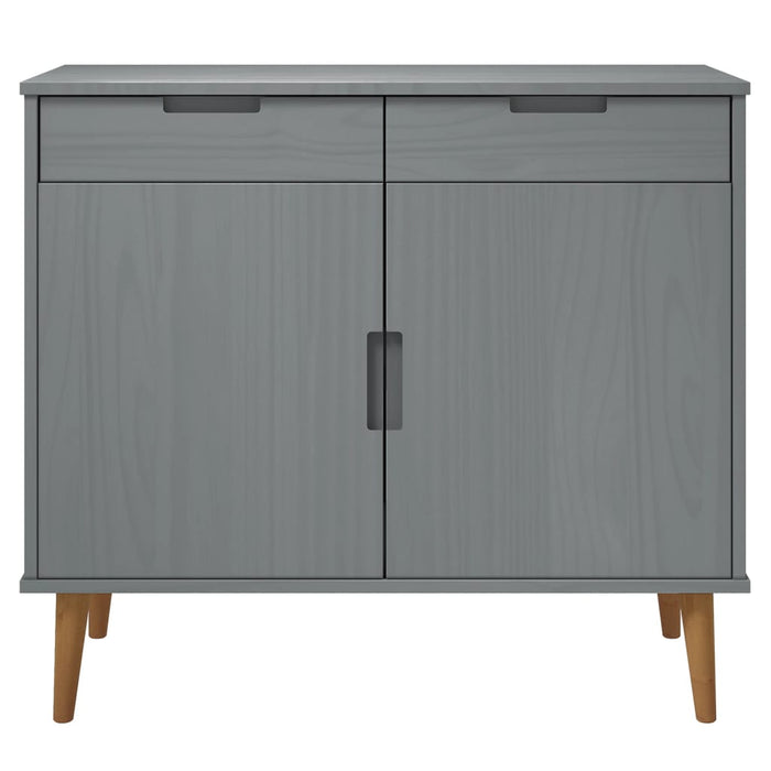 Credenza MOLDE Grigia 90x40x80 cm in Legno Massello di Pino 350548