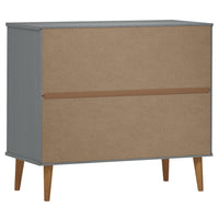 Credenza MOLDE Grigia 90x40x80 cm in Legno Massello di Pino 350548