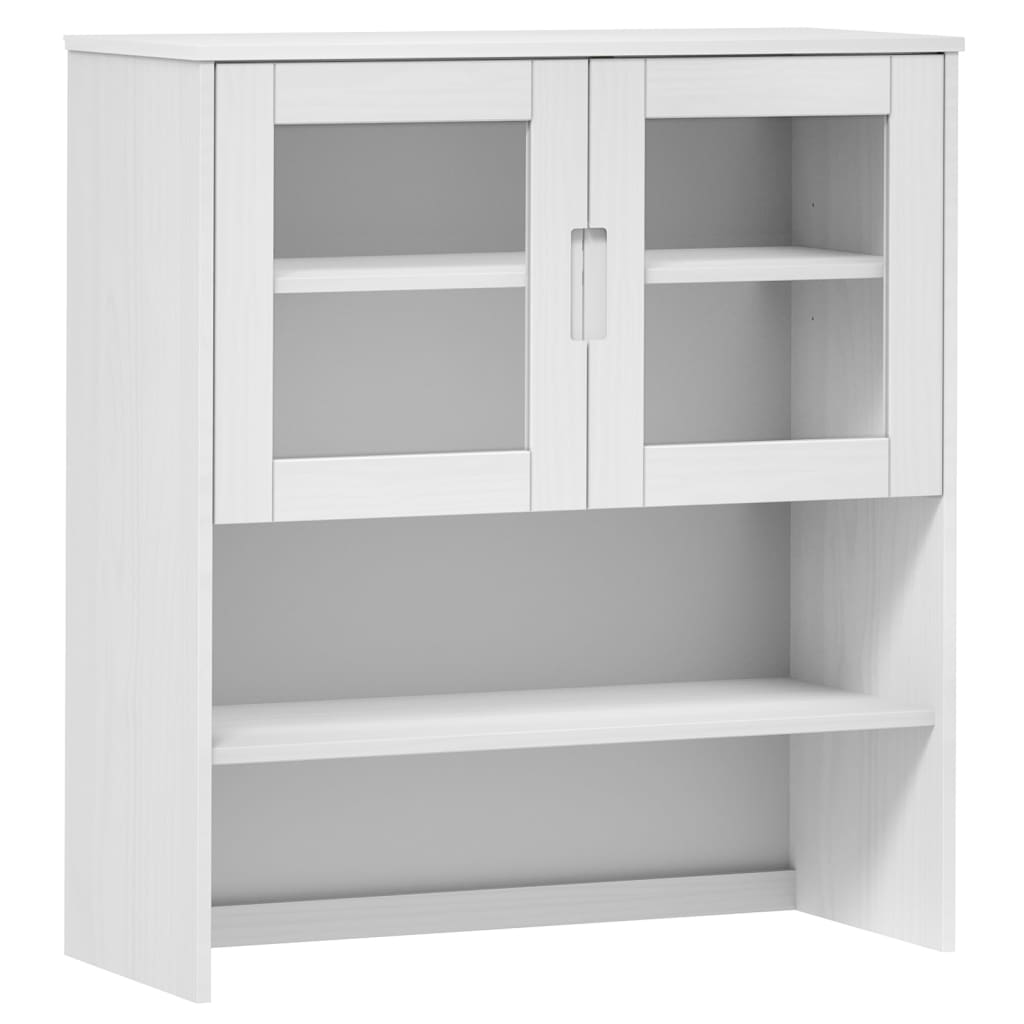 Piano Credenza MOLDE Bianco 90x35x100 cm Legno Massello di Pino