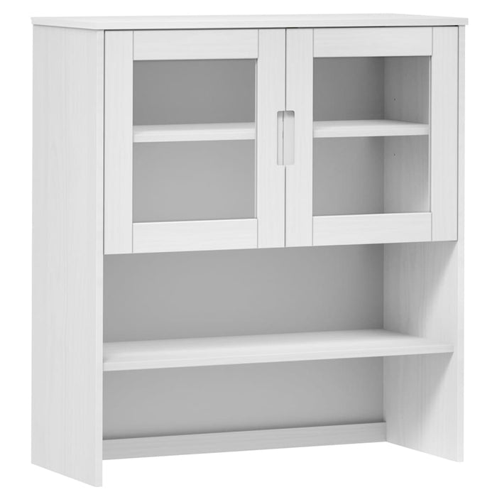 Piano Credenza MOLDE Bianco 90x35x100 cm Legno Massello di Pino 350550